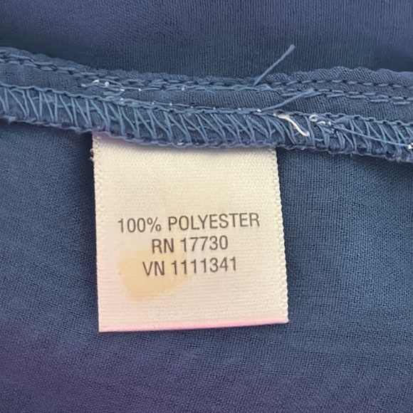 Converse one⭐️star blue chiffon overlay sleeveless top blouse Sz M - Picture 5 of 5